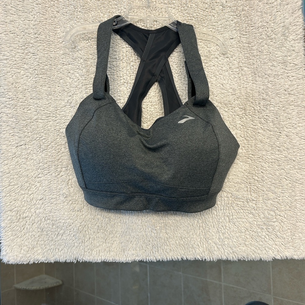 Brooks Charcoal Sports Bra